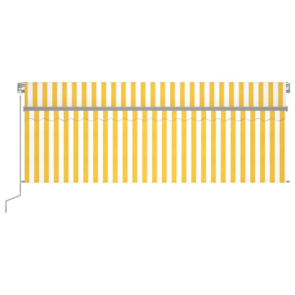 Vidaxl Luifel estendibile manualmente con il rullo cieco 4x3 m giallo e bianco