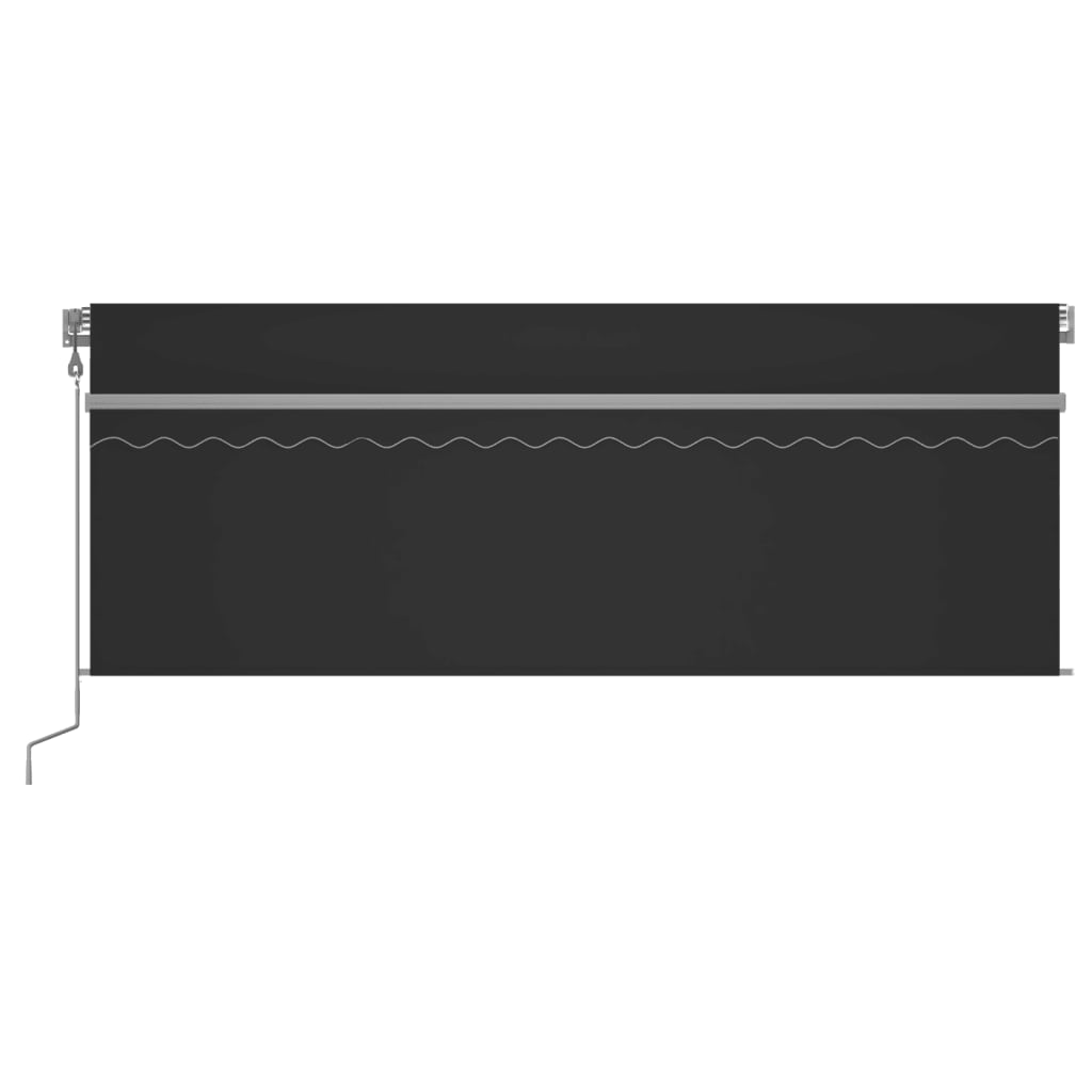VidaXL Luifel met rolgordijn, LED en windsensor 4x3 m antracietkleurig