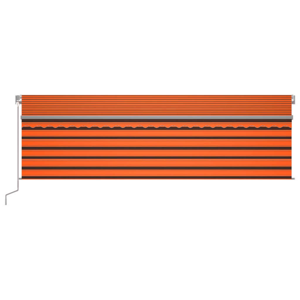 Vidaxl Luifel Manualmente LED ciego de rodillo extensible 5x3 m naranja marrón