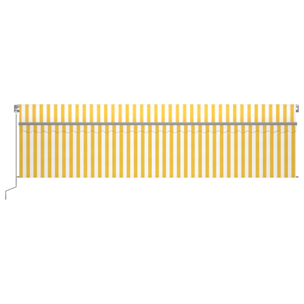 Vidaxl Luifel estendibile manualmente con LED cieco a rullo 6x3 m giallo bianco