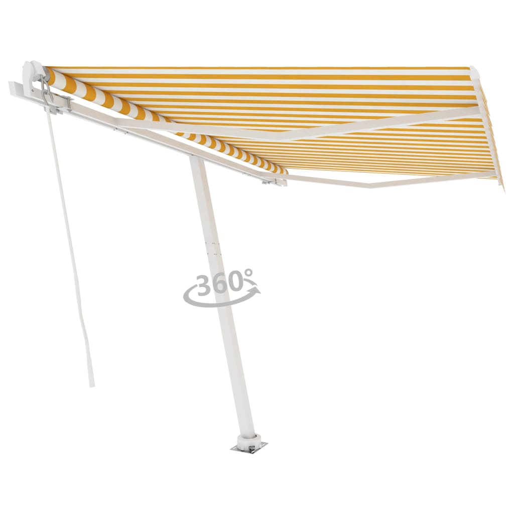 Vidaxl Laifel distaccato manualmente estrarre 350x250 cm giallo e bianco