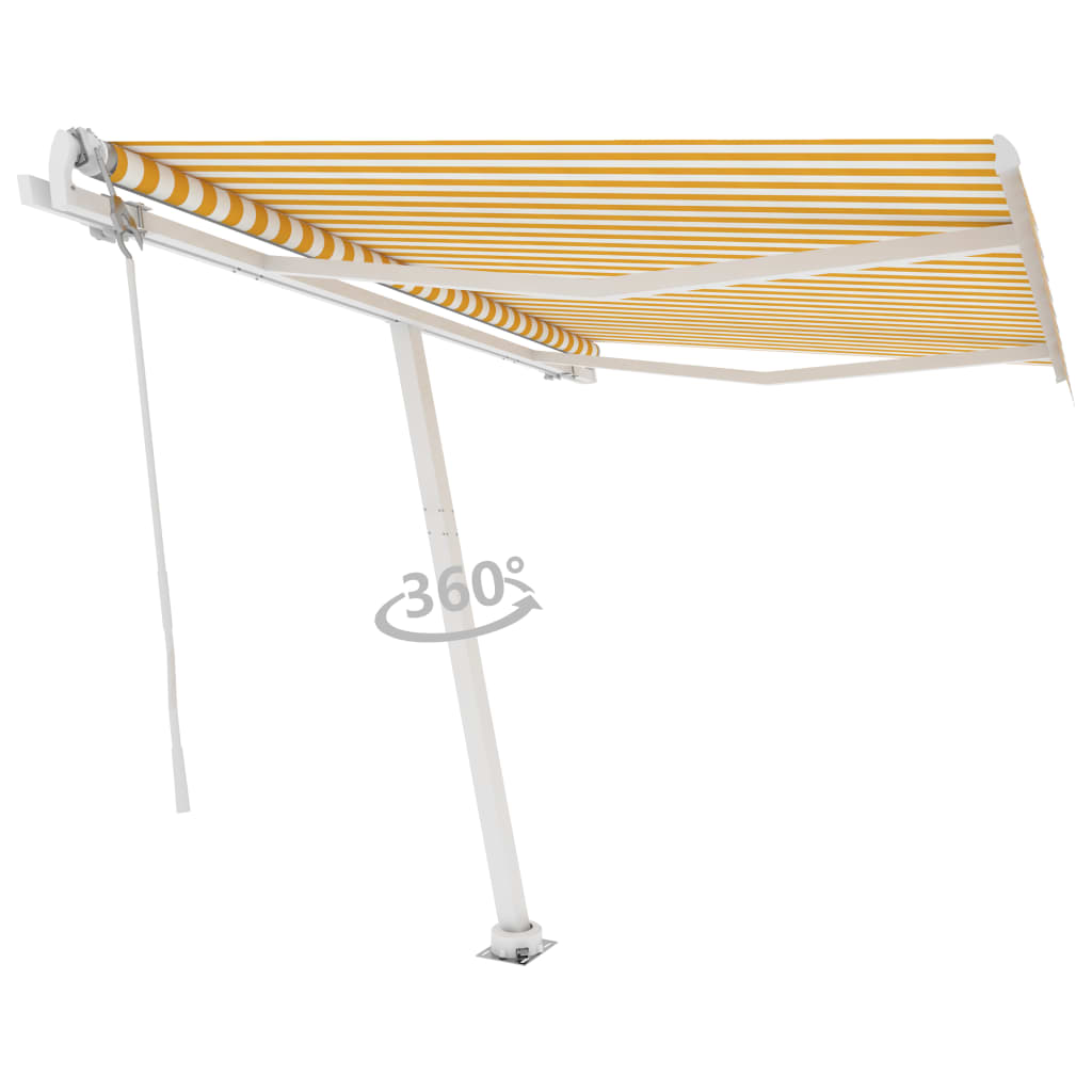 Vidaxl Luifel Free -Free Automático 350x250 cm amarillo y blanco