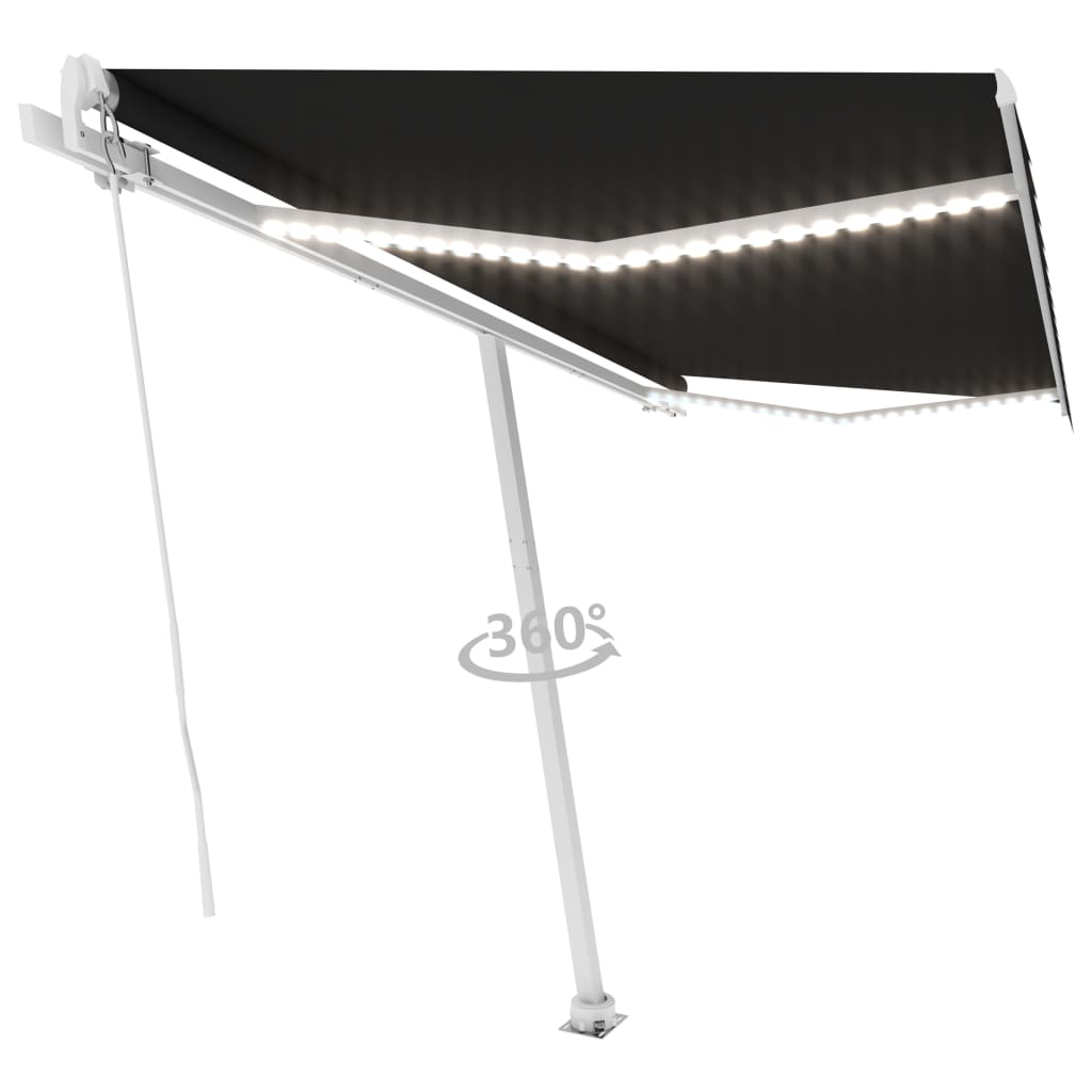 Vidaxl Luifel estendibile manualmente con colore antracite a LED 400x300 cm