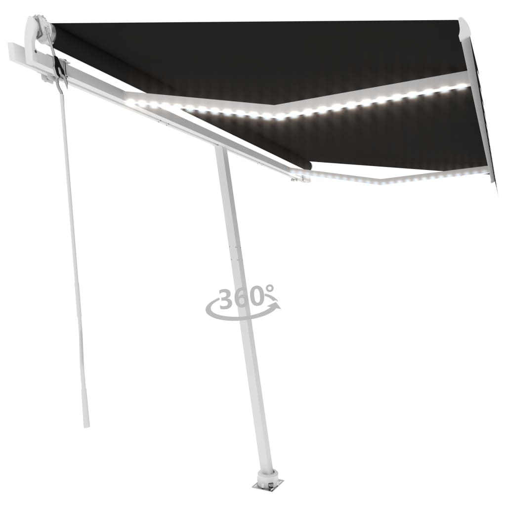 Vidaxl Luifel automático con antracita LED y sensor de viento de 400x300 cm