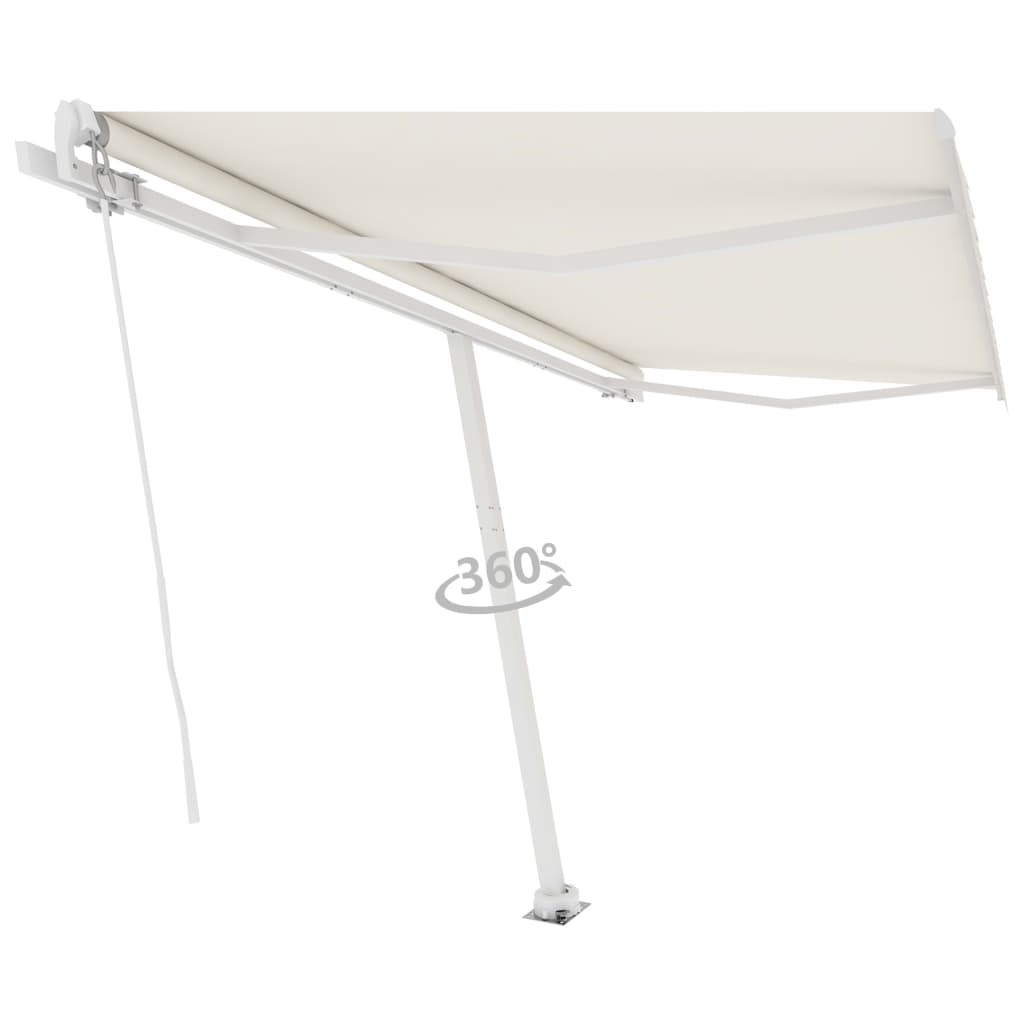 Vidaxl Luifel separado manualmente se extiende 450x300 cm de crema