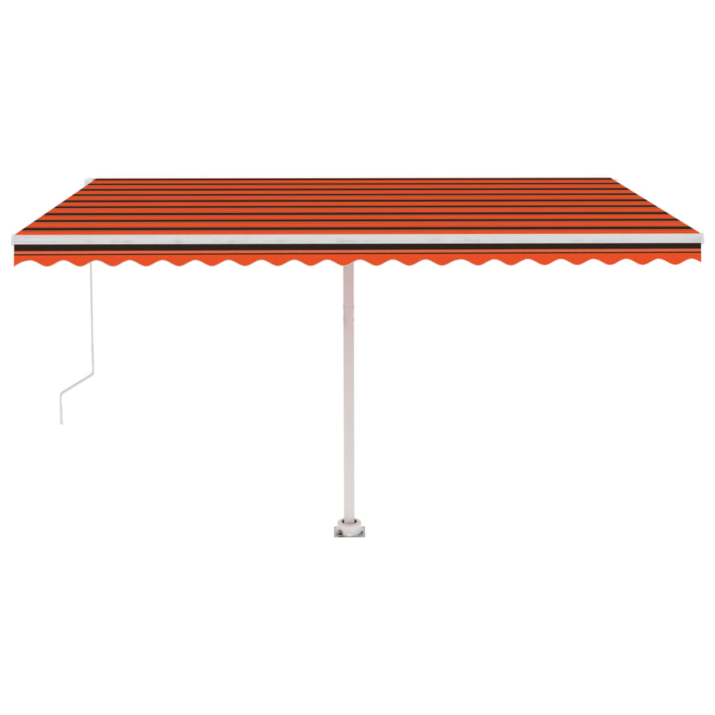 Vidaxl Luifel se puede extender manualmente con LED 450x300 cm de naranja y marrón
