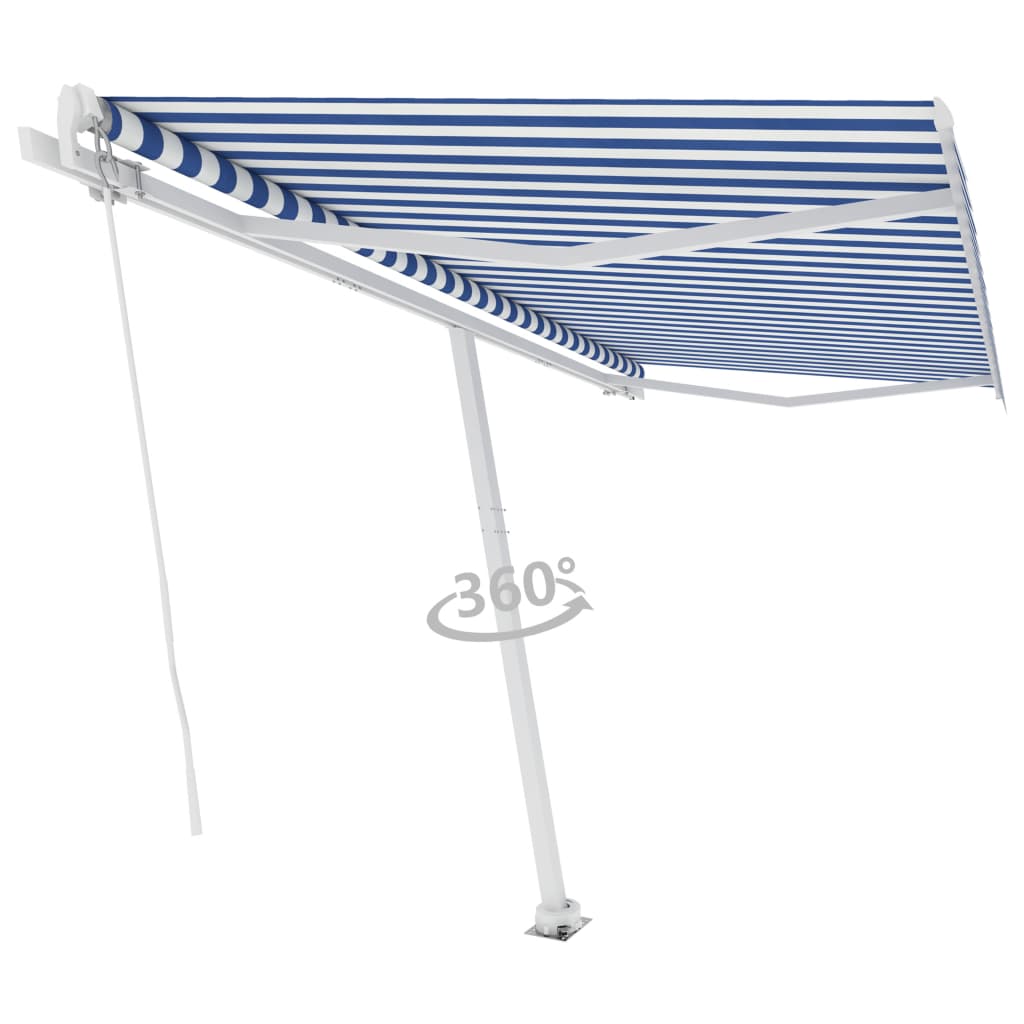 Vidaxl Laifel distaccato manualmente estrarre 400x350 cm blu e bianco
