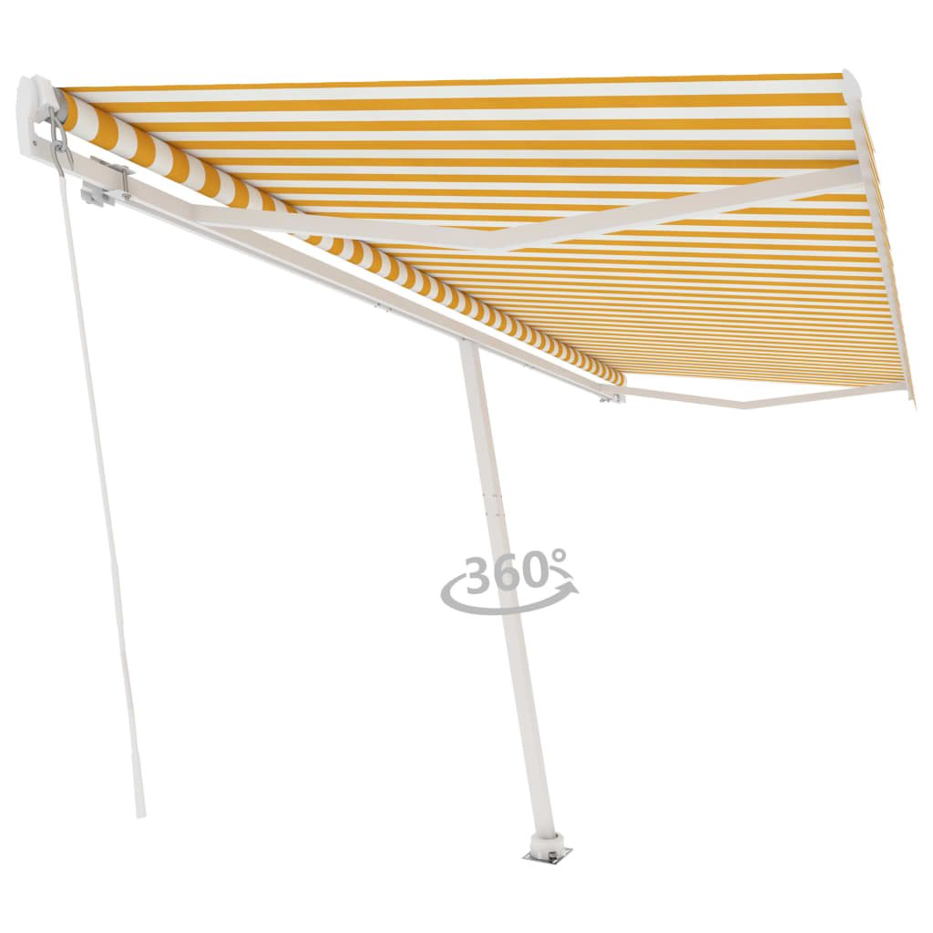 Vidaxl Luifel separado se extiende manualmente 500x350 cm de amarillo y blanco