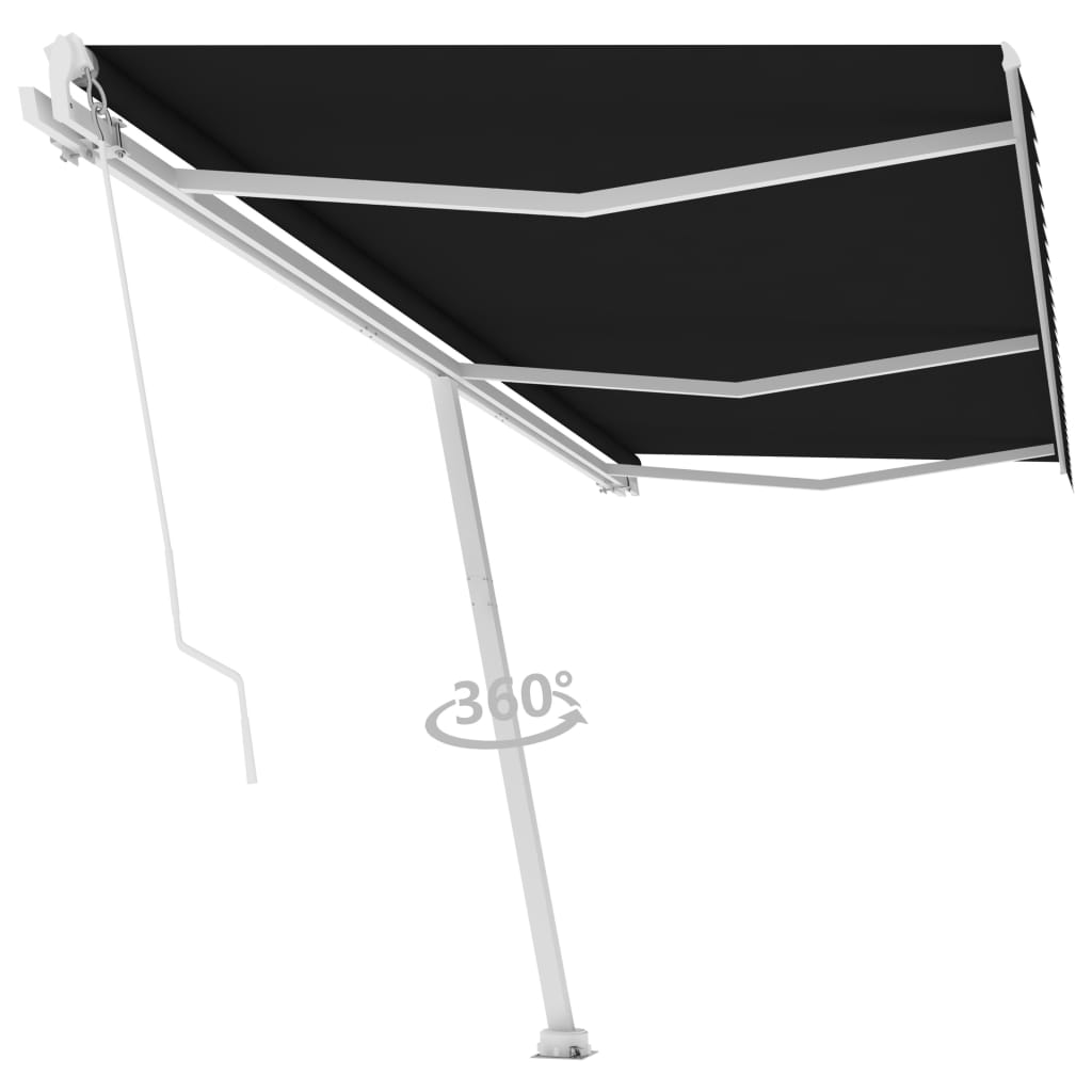 Vidaxl Luifel separado manualmente se extiende 600x350 cm de antracita