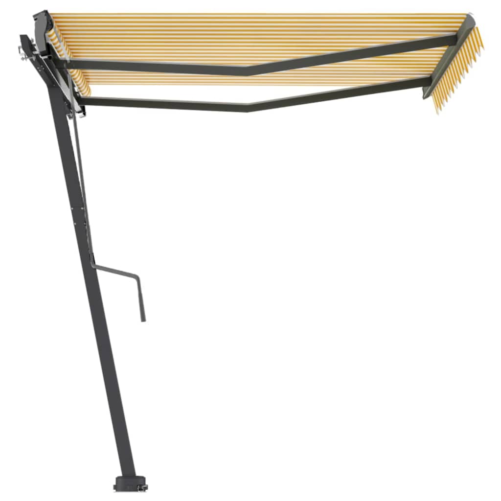 Vidaxl Luifel distaccato manualmente estende 300x250 cm giallo e bianco