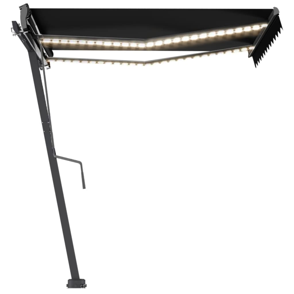 Vidaxl Luifel se puede extender manualmente con color antracita LED 300x250 cm
