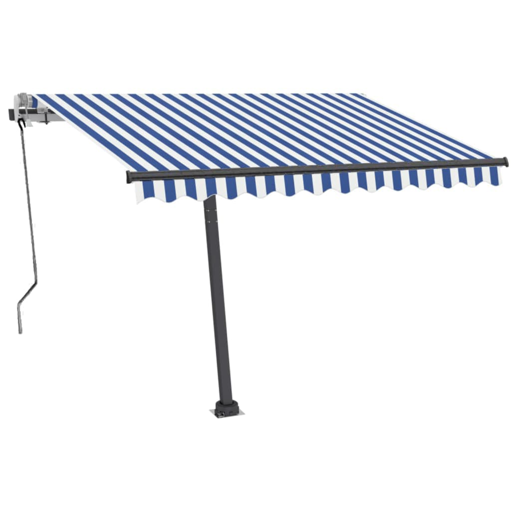 Vidaxl Laifel distaccato manualmente estrarre 350x250 cm blu e bianco