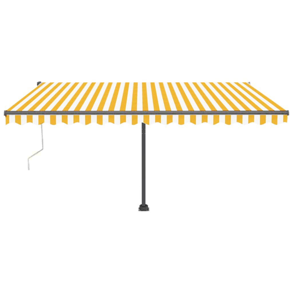 VidaXL Luifel automatisch met LED en windsensor 400x300 cm geel en wit