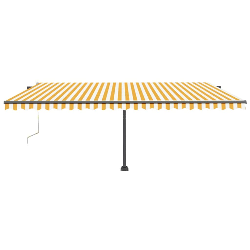 Vidaxl Luifel automático con sensor LED y viento de 500x300 cm amarillo y blanco
