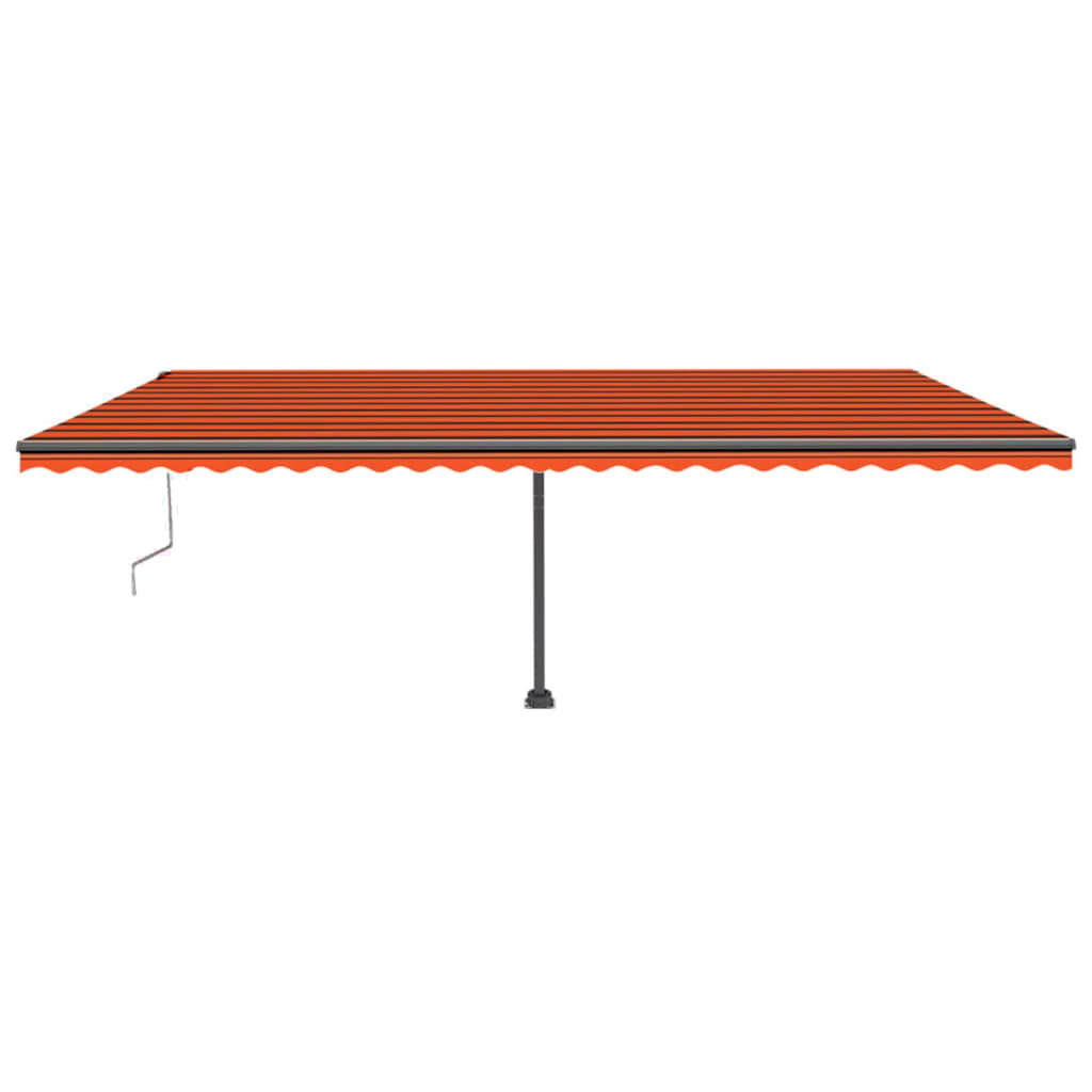 Vidaxl Luifel automático con sensor de viento LED 600x300 cm de color naranja