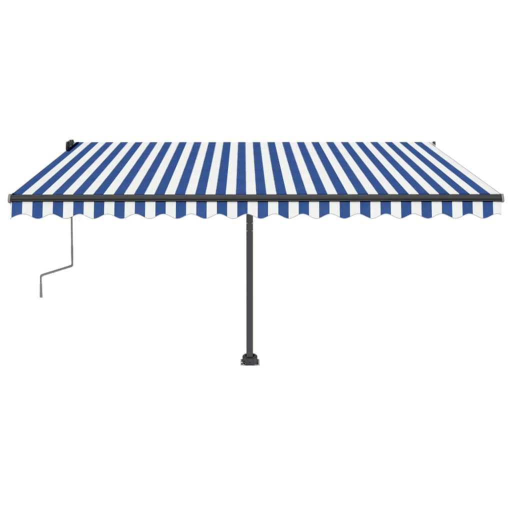 Vidaxl Laifel distaccato manualmente estrarre 400x350 cm blu e bianco