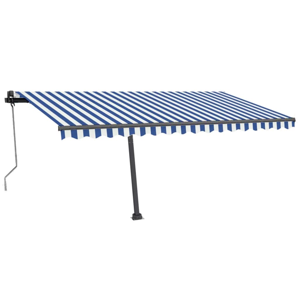Vidaxl Luifel automático con sensor de LED y viento 400x350 cm Blanco Blanco