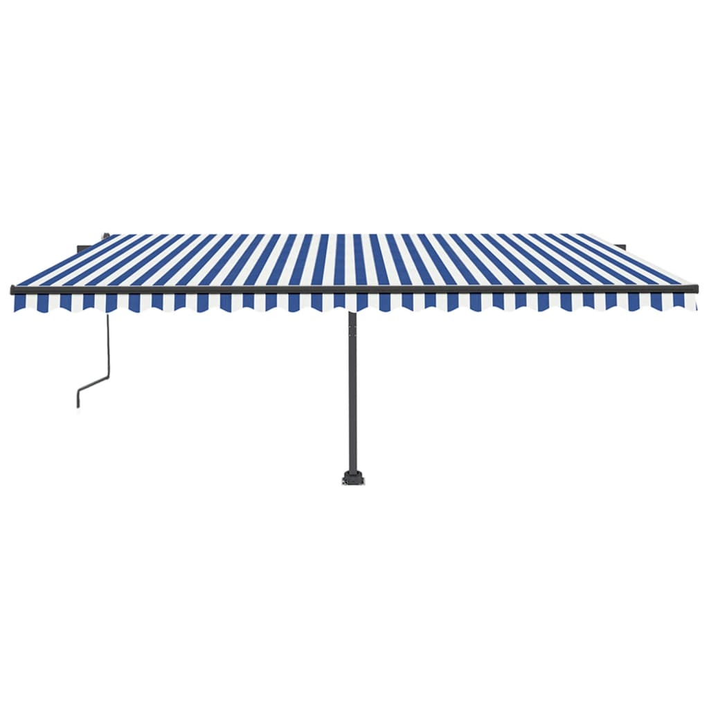 Vidaxl Luifel automático con sensor de LED y viento 500x350 cm Blanco azul