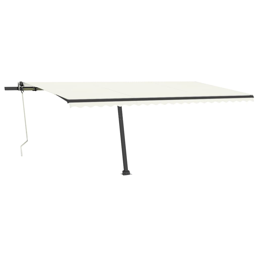 VidaXL Luifel automatisch met LED en windsensor 500x350 cm crèmekleur