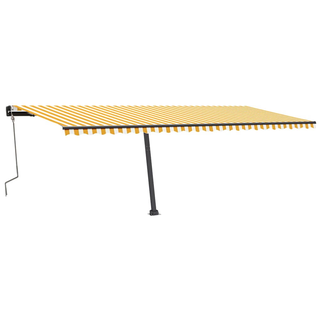 Vidaxl Luifel estendibile manualmente con LED 600x350 cm giallo e bianco