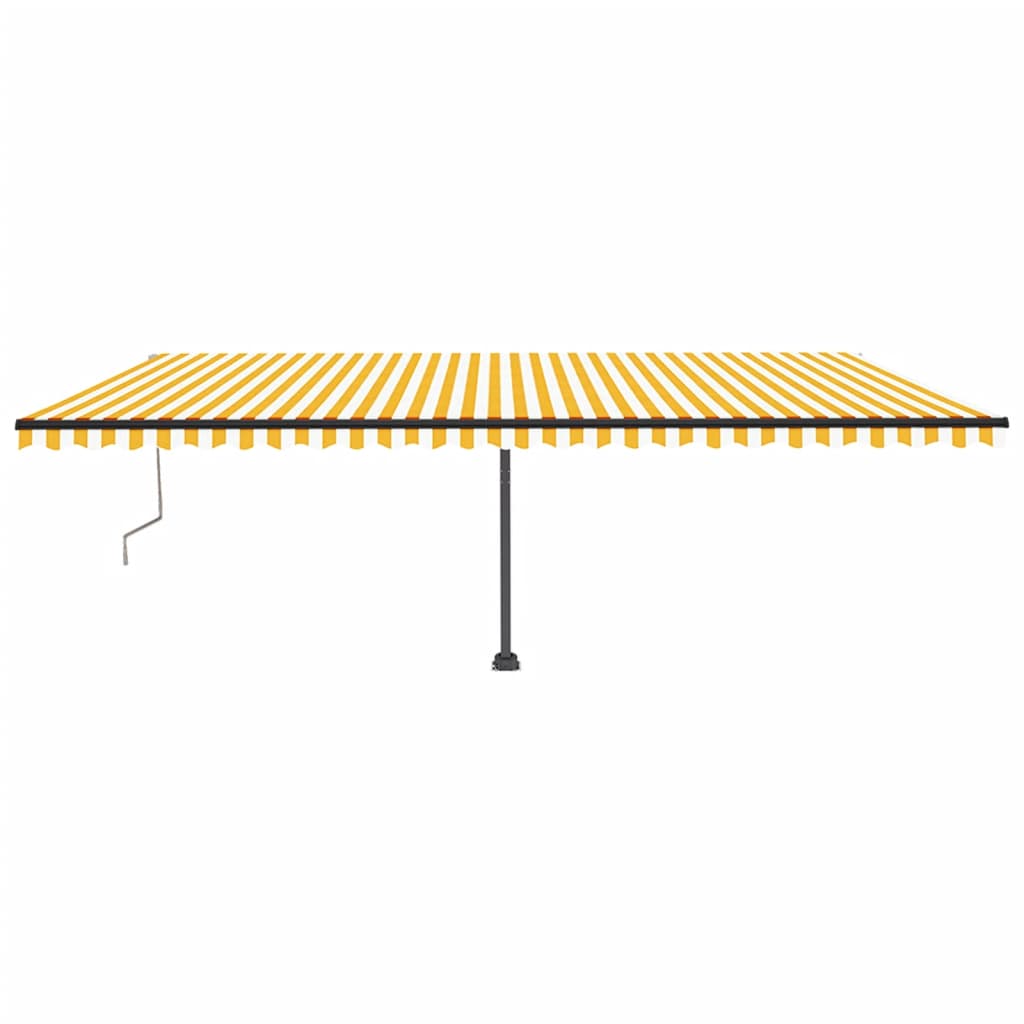 VidaXL Luifel vrijstaand automatisch 600x350 cm geel en wit