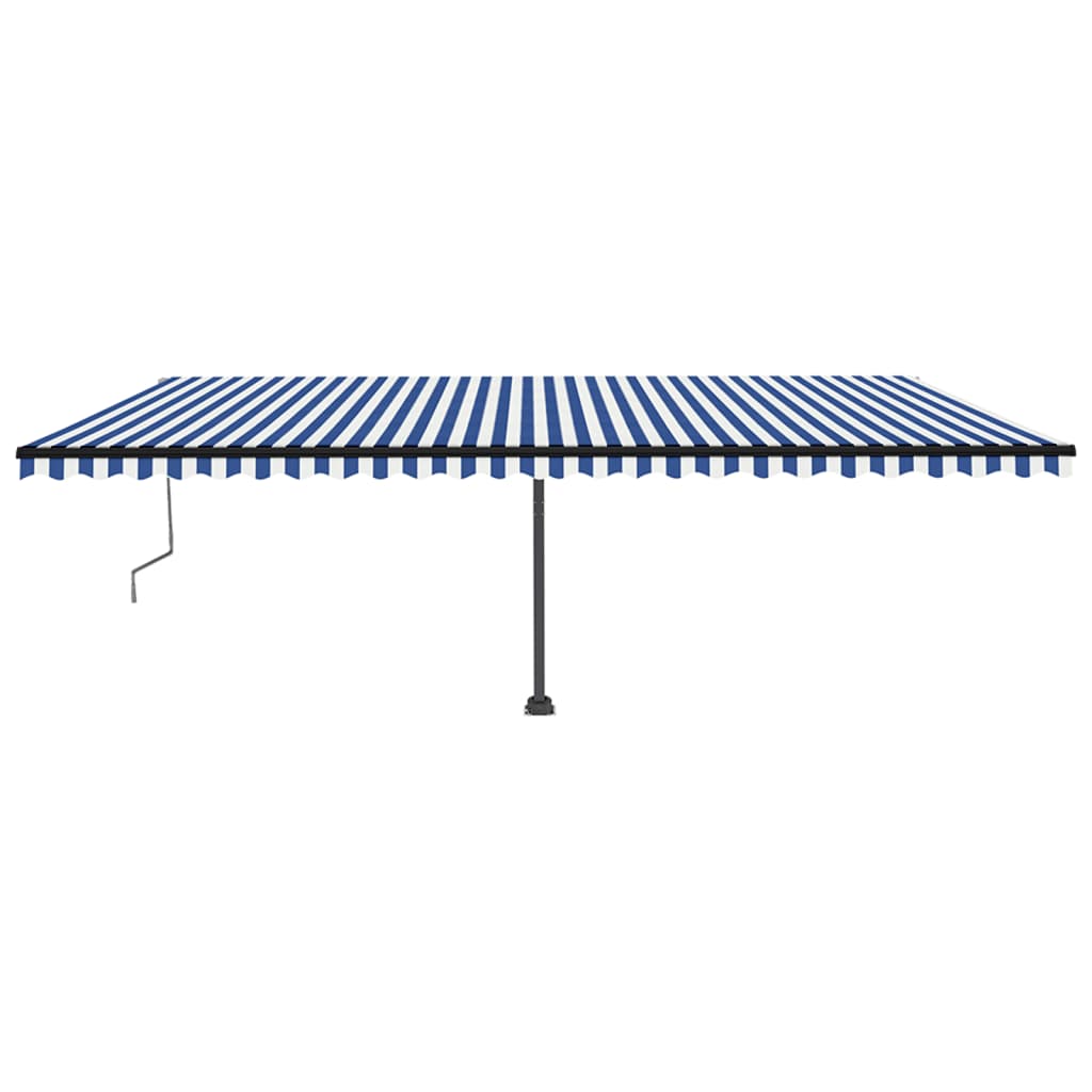 Vidaxl Luifel automático con sensor de LED y viento de 600x350 cm Blanco azul