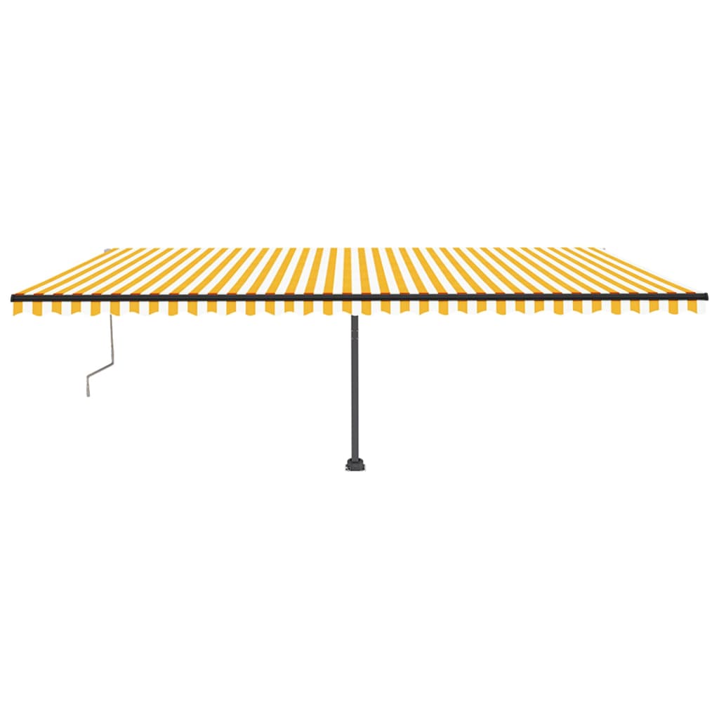 VidaXL Luifel automatisch met LED en windsensor 600x350 cm geel en wit