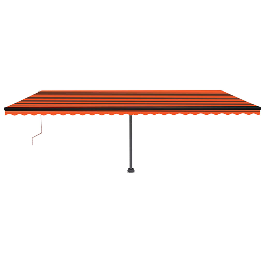 VidaXL Luifel automatisch met LED windsensor 600x350 cm oranje bruin