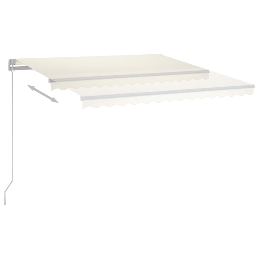 Vidaxl Luifel automatico con LED e sensore del vento 3,5x2,5 m Crema
