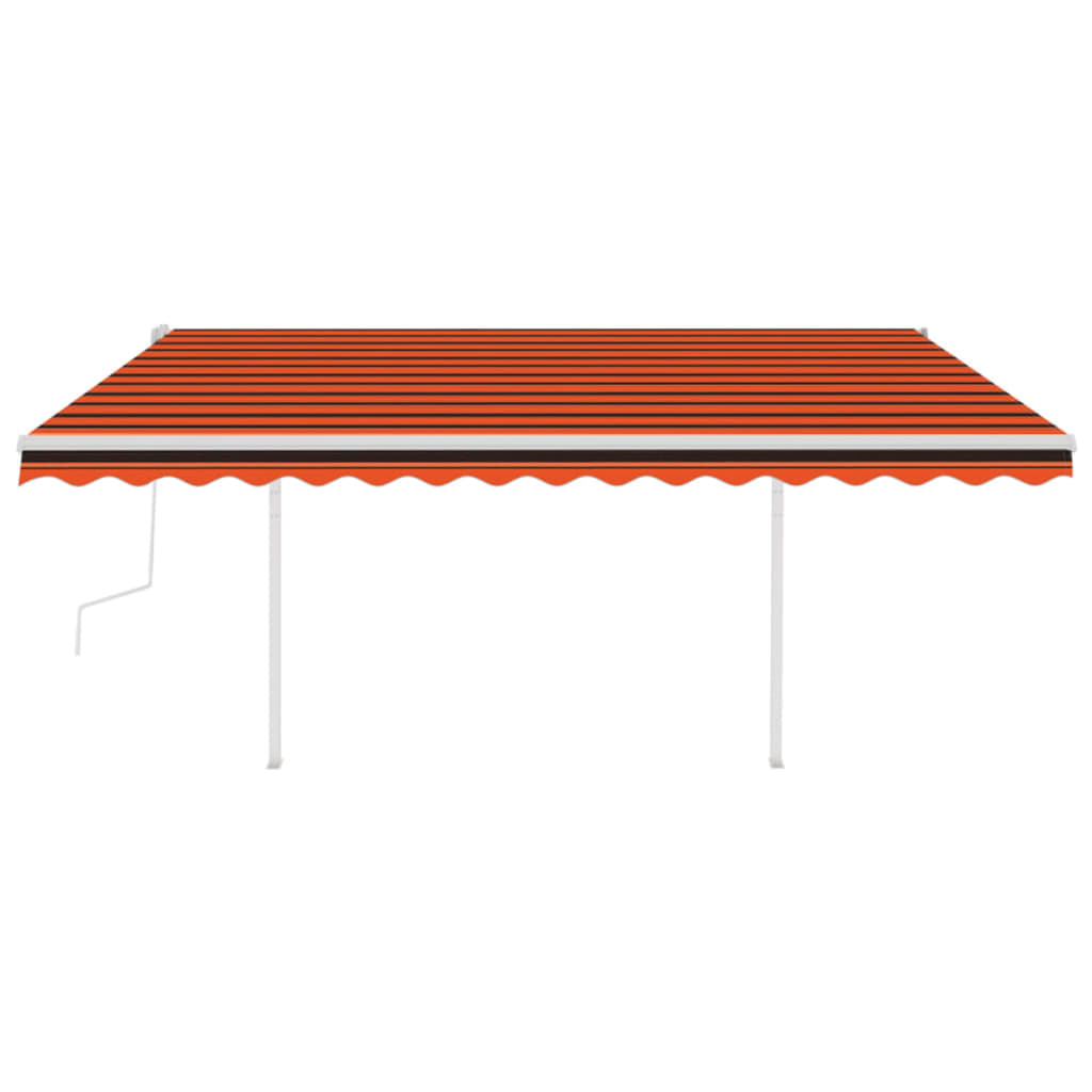 Vidaxl Luifel se puede extender manualmente con postes de 4x3 m naranja y marrón
