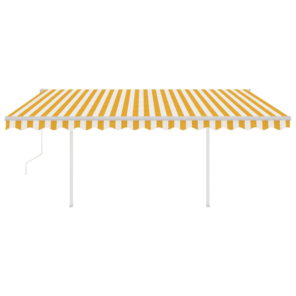 Vidaxl Luifel automático con sensor LED y viento 4x3 m amarillo y blanco