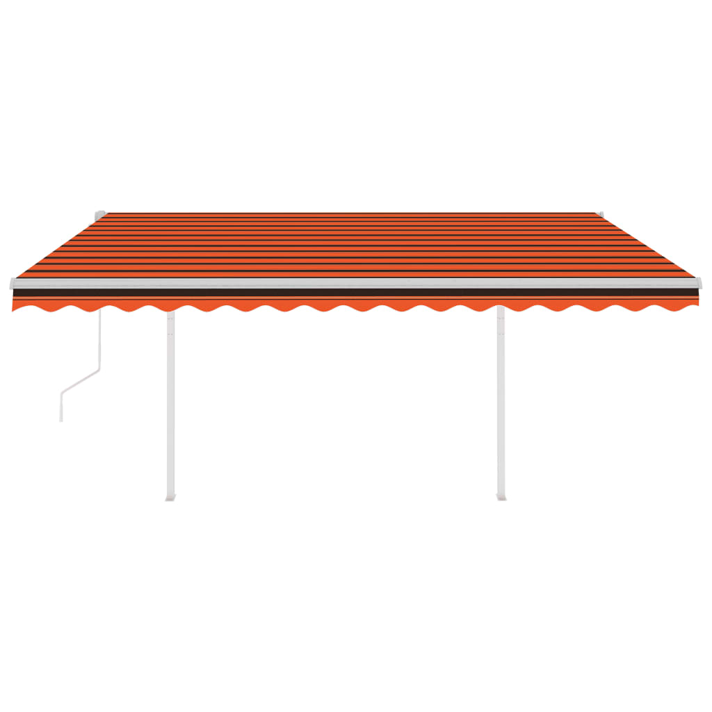 Vidaxl Luifel automático con sensor de LED y viento 4x3 m naranja y marrón