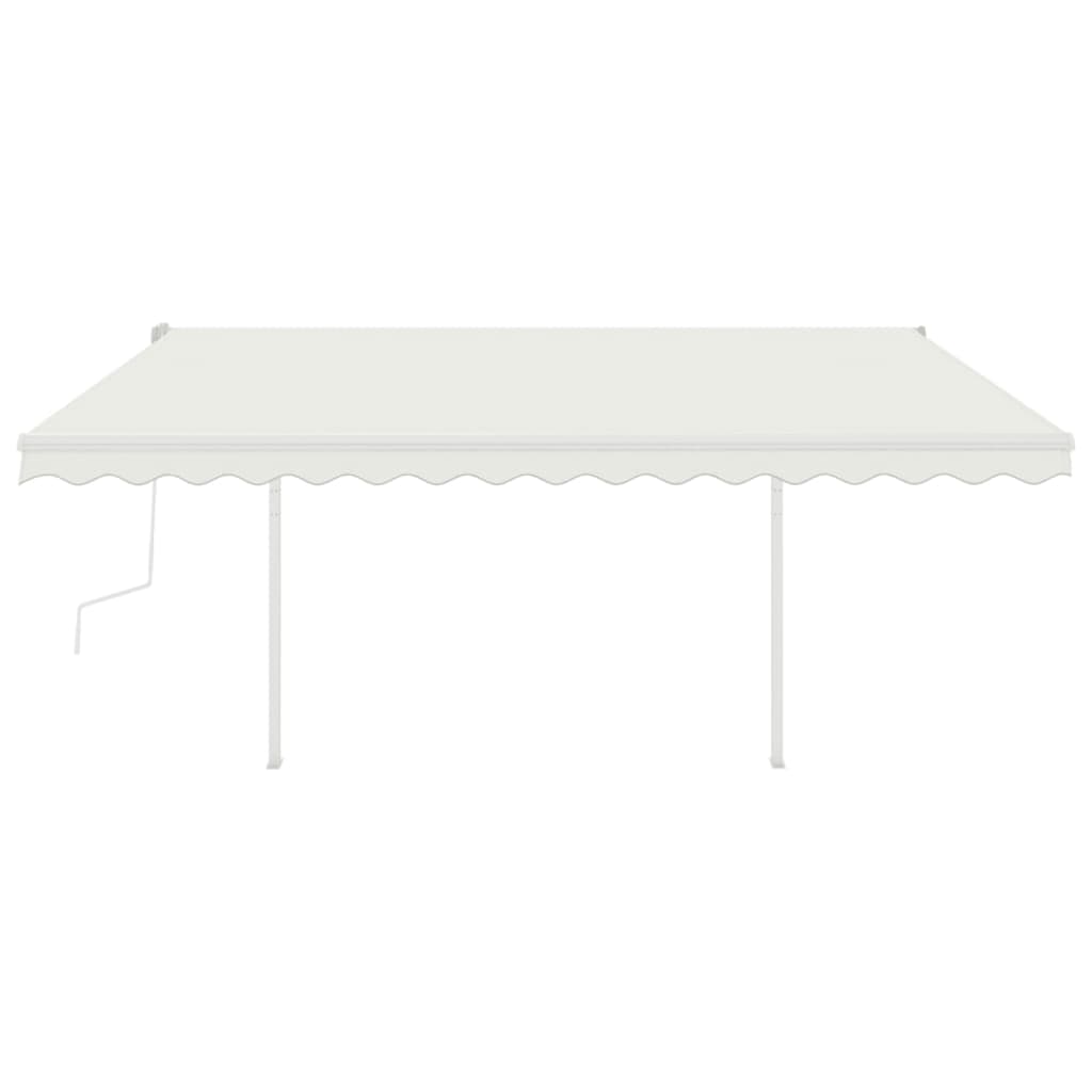 Vidaxl Luifel se puede extender manualmente con LED 4.5x3 m de crema