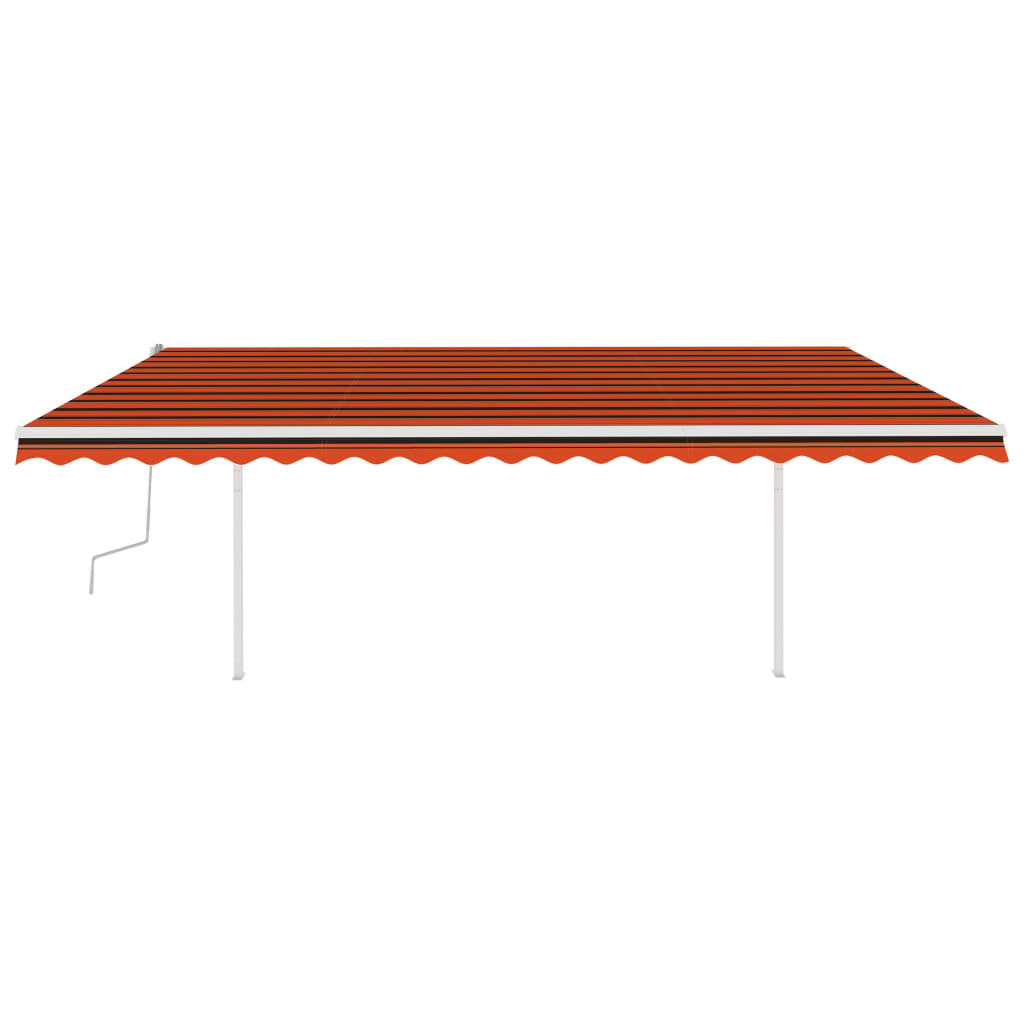 Vidaxl Luifel se puede extender manualmente con postes 5x3 m naranja y marrón