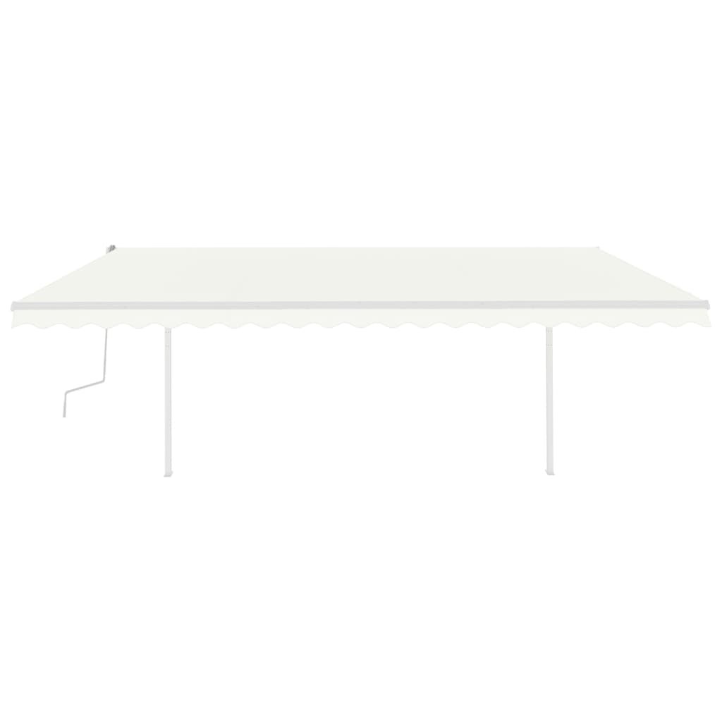 Vidaxl Luifel se puede extender manualmente con LED 5x3 M Cream -Colored