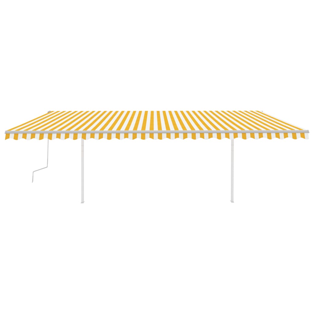 Vidaxl Luifel manualmente extensible con polos de 6x3 m amarillo y blanco