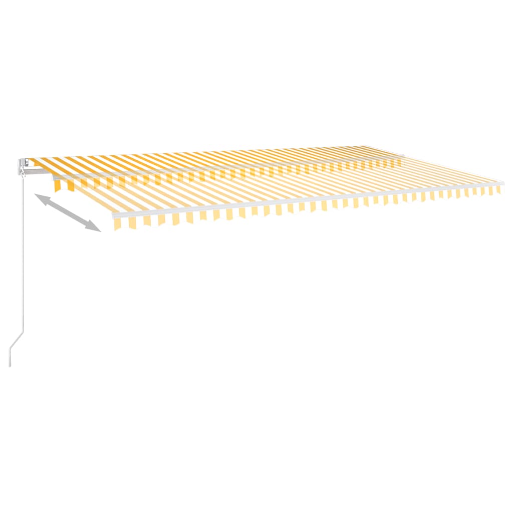 Vidaxl Luifel estendibile automaticamente con pali 6x3 m giallo e bianco
