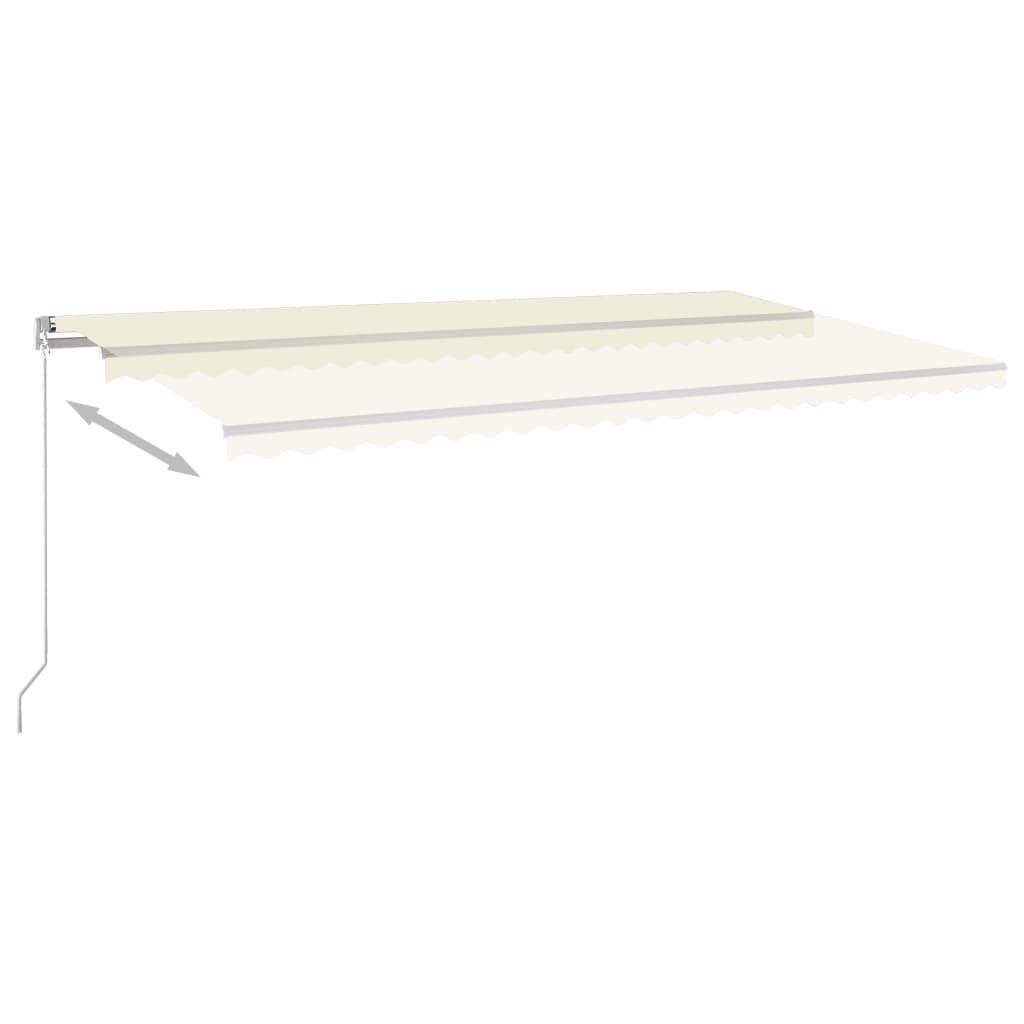 Vidaxl Luifel automatico con LED e sensore del vento 6x3 m Crema