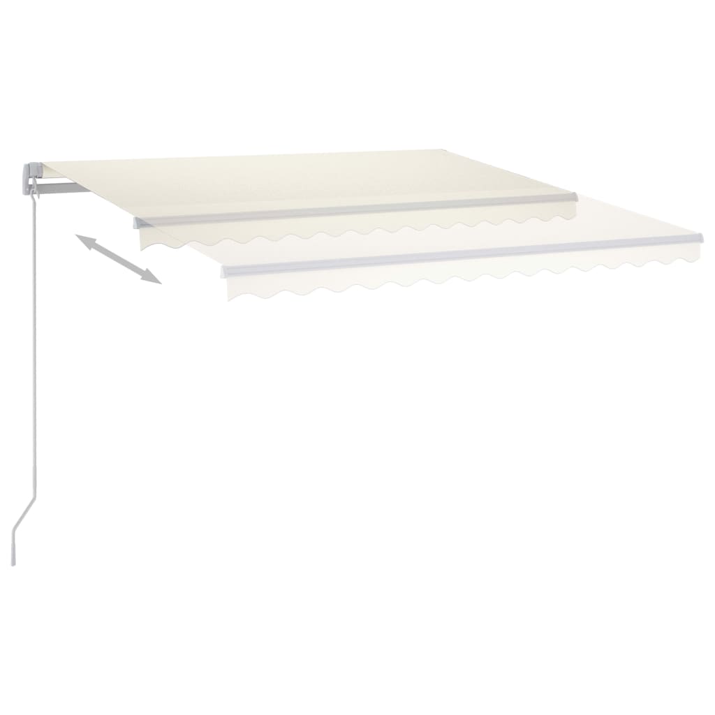 VidaXL Luifel automatisch met LED en windsensor 4x3,5 m crèmekleurig