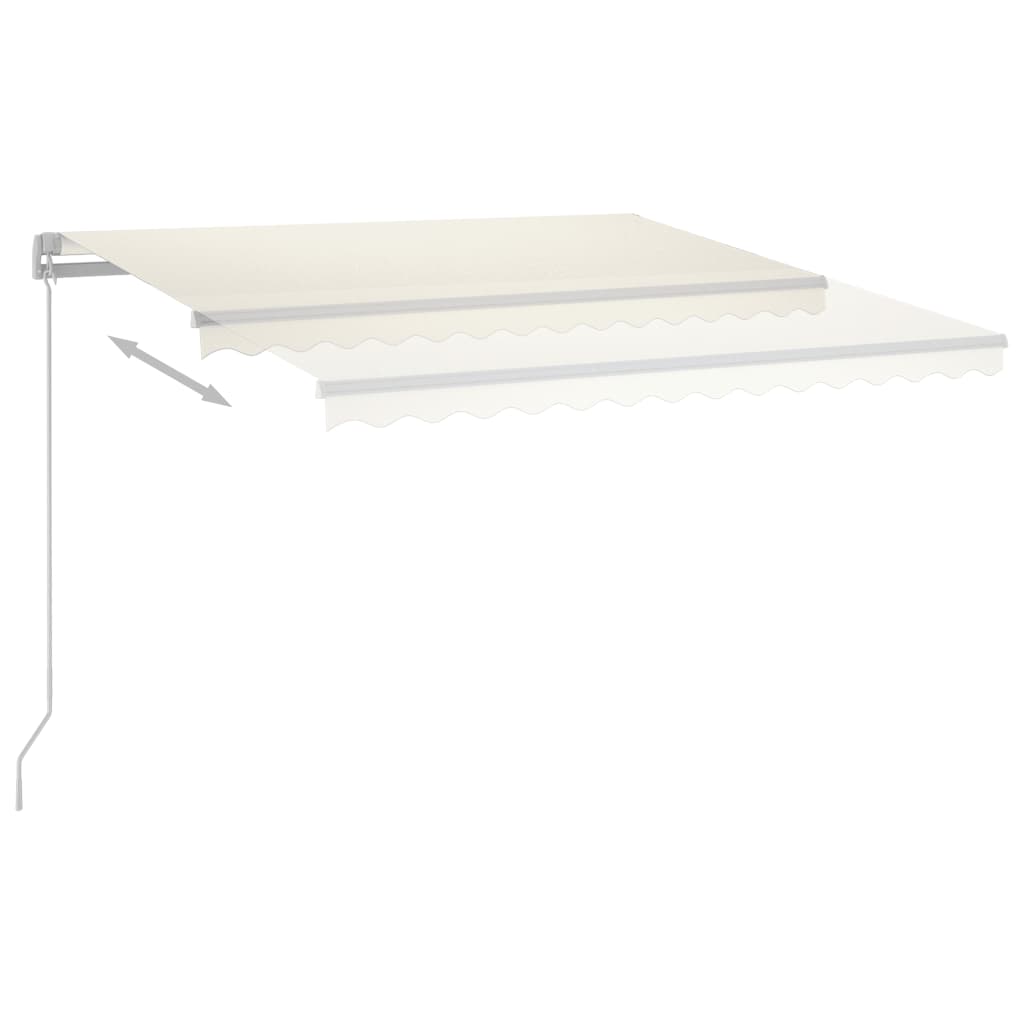 Vidaxl Luifel automatico con LED e sensore del vento 4,5x3,5 m Crema