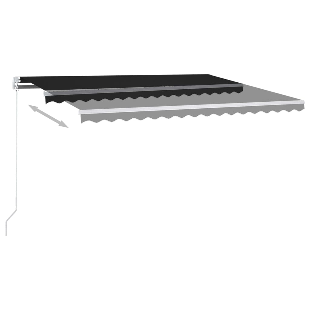 Vidaxl Luifel automatico con LED e sensore del vento 4,5x3,5 M Antracite