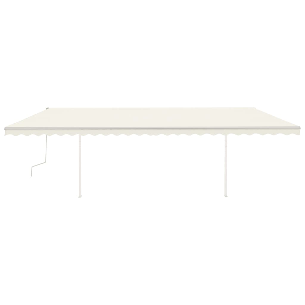 Vidaxl Luifel estendibile manualmente con pali 6x3,5 m crema