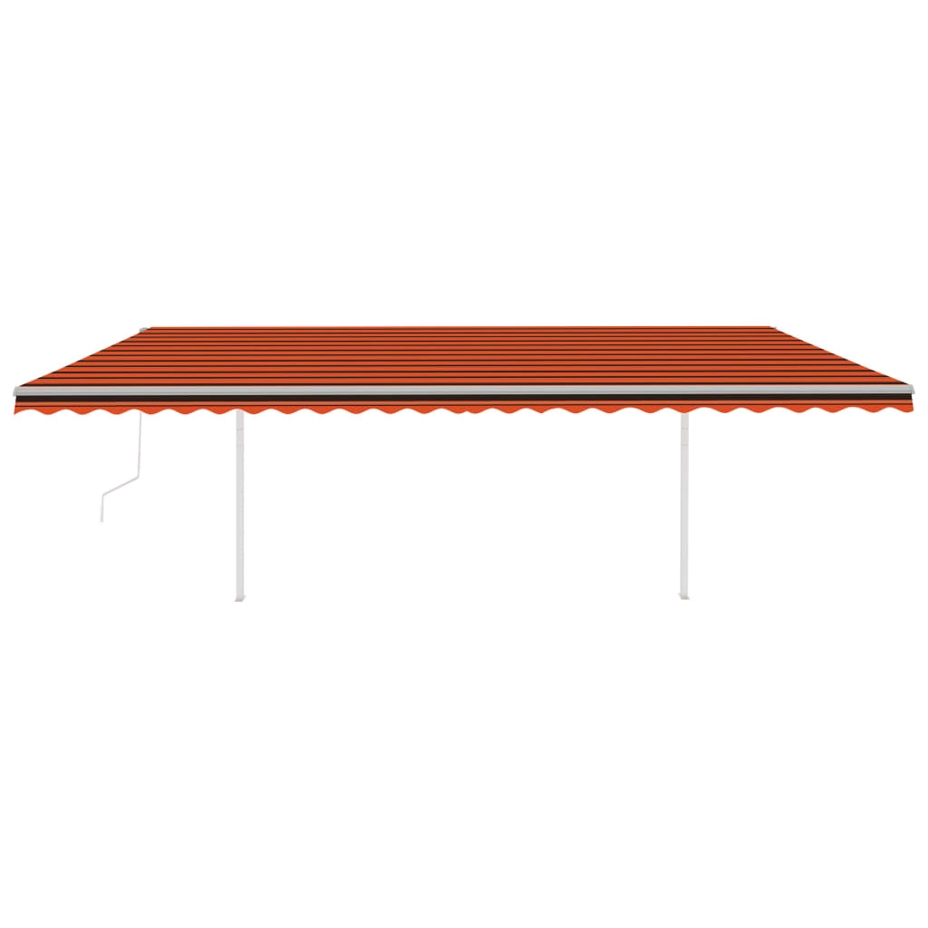 Vidaxl Luifel se puede extender automáticamente con postes 6x3.5 m Orange Brown