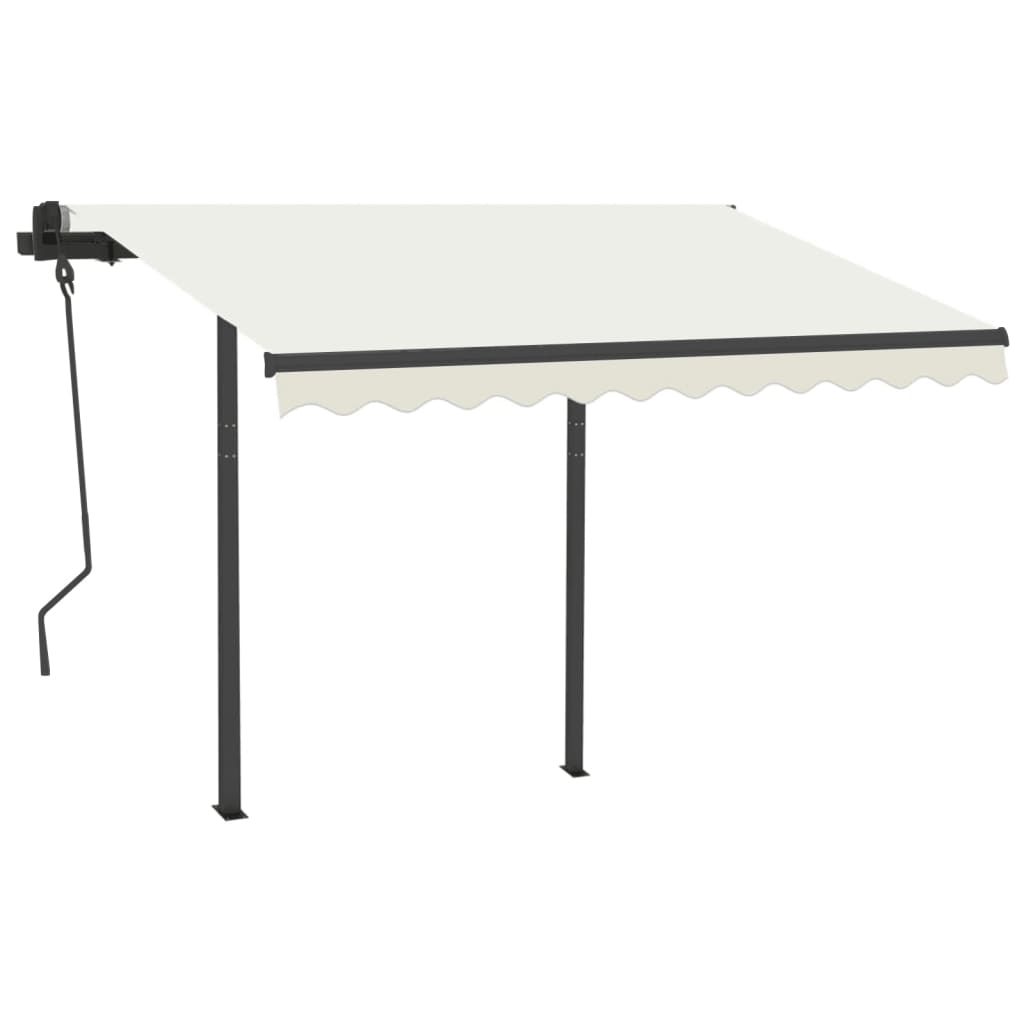 Vidaxl Luifel automático con sensor de LED y viento de 3.5x2.5 m de crema