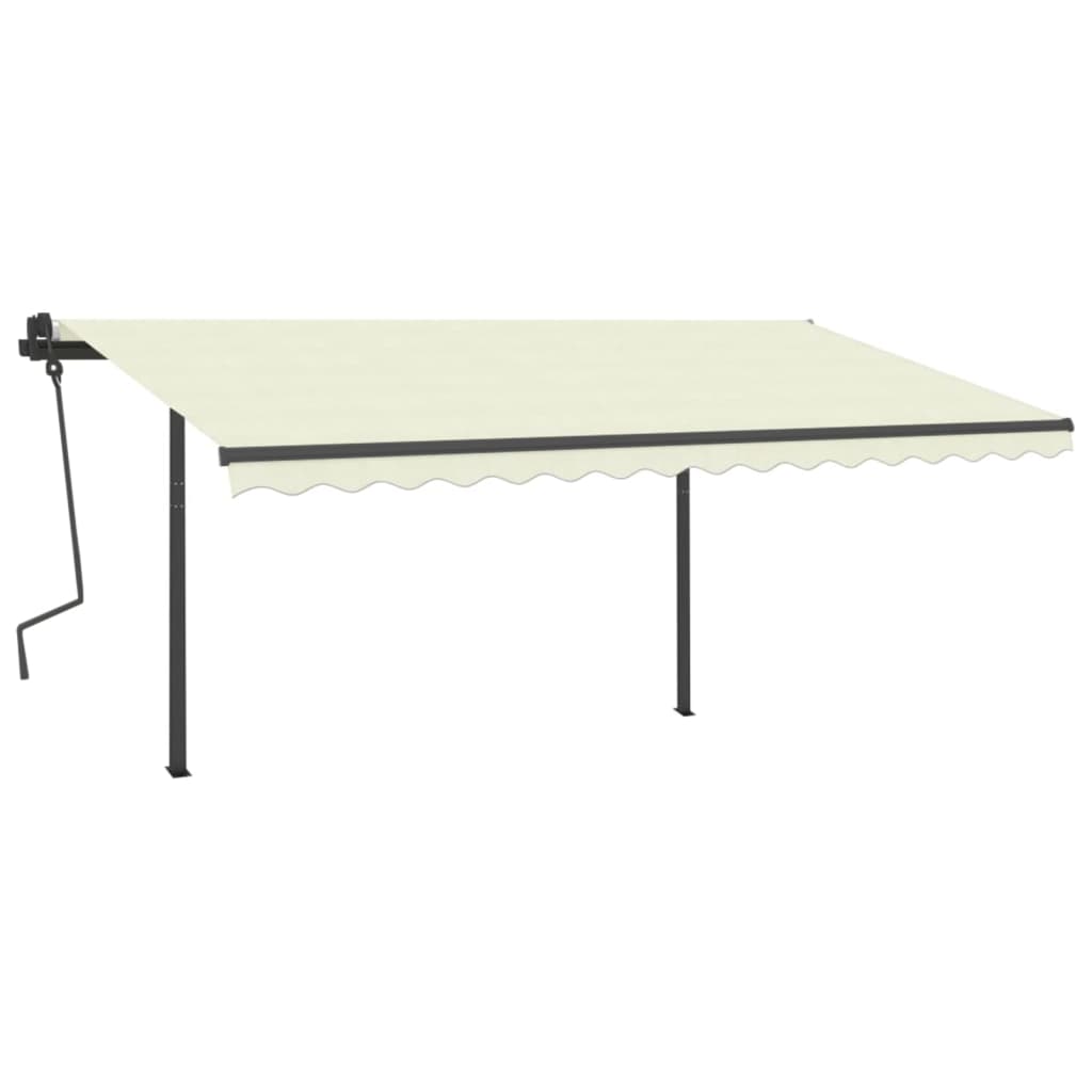 Vidaxl Luifel se puede extender manualmente con LED 4x3 M Cream -Colored