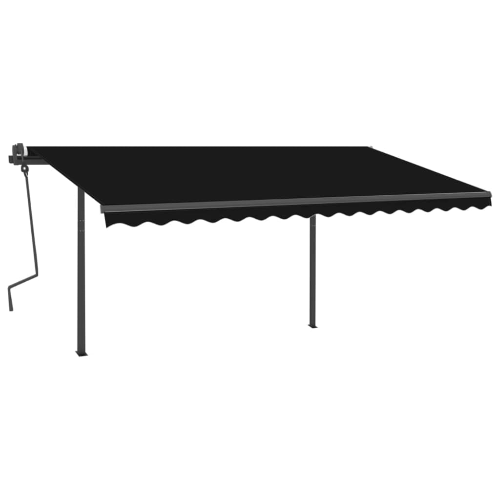 Vidaxl Luifel estendibile manualmente con antracite 4x3 M LED