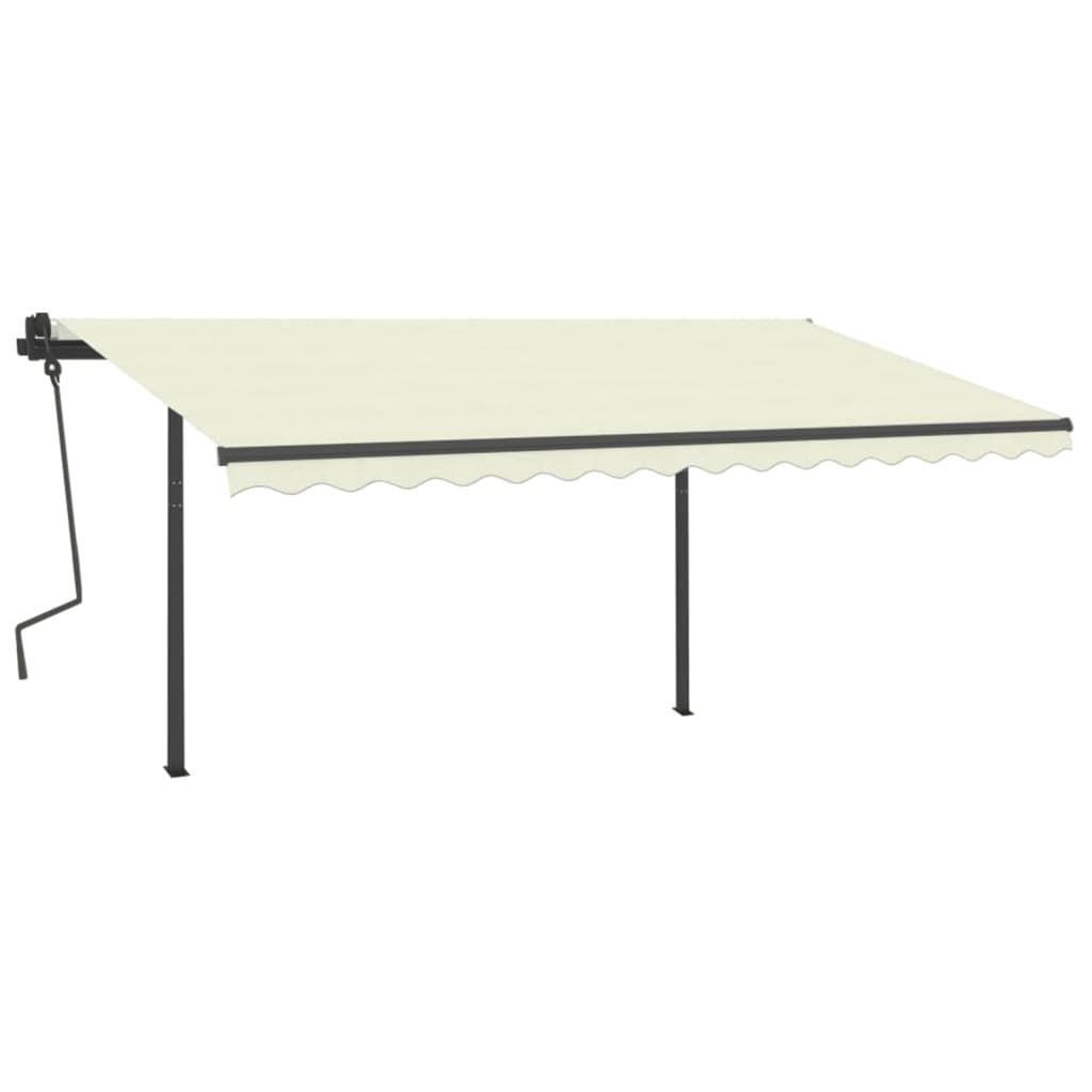 Vidaxl Luifel automatico con LED e Sensore del vento 4x3 m Crema