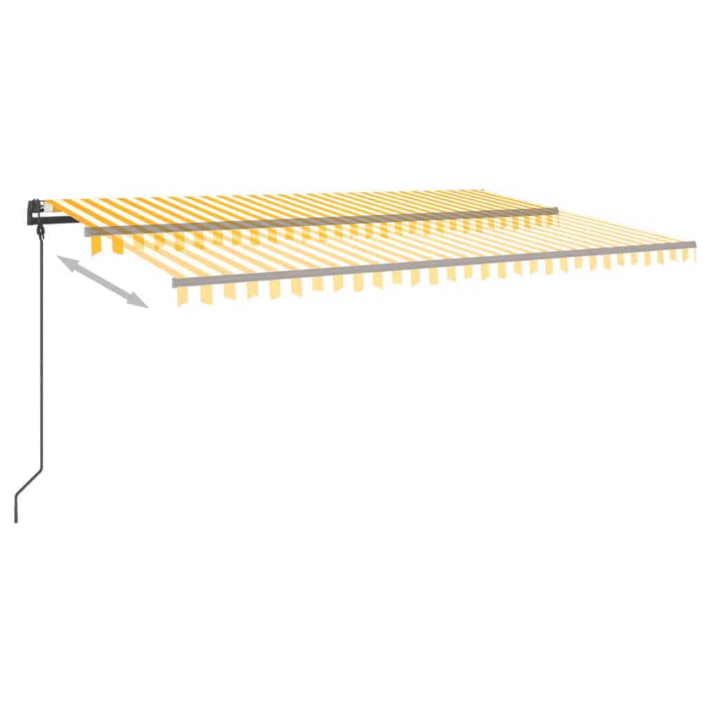 Vidaxl Luifel automatico con LED e sensore del vento 5x3 m giallo e bianco