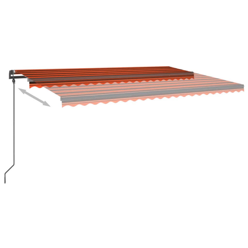 Vidaxl Luifel automatico con LED e sensore del vento 5x3 m arancione e marrone
