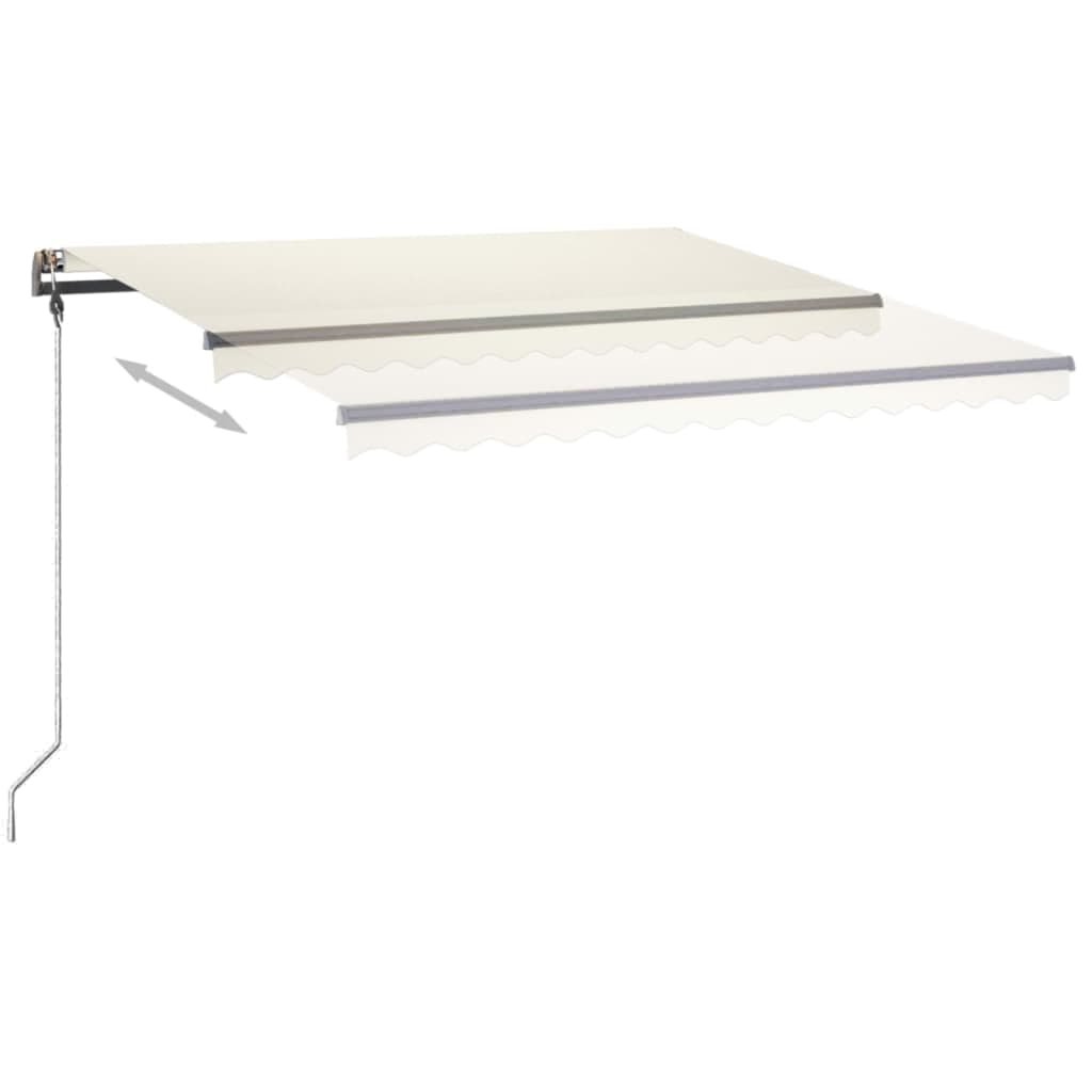 Vidaxl Luifel estendibile manualmente con Crema 4x3,5 M LED